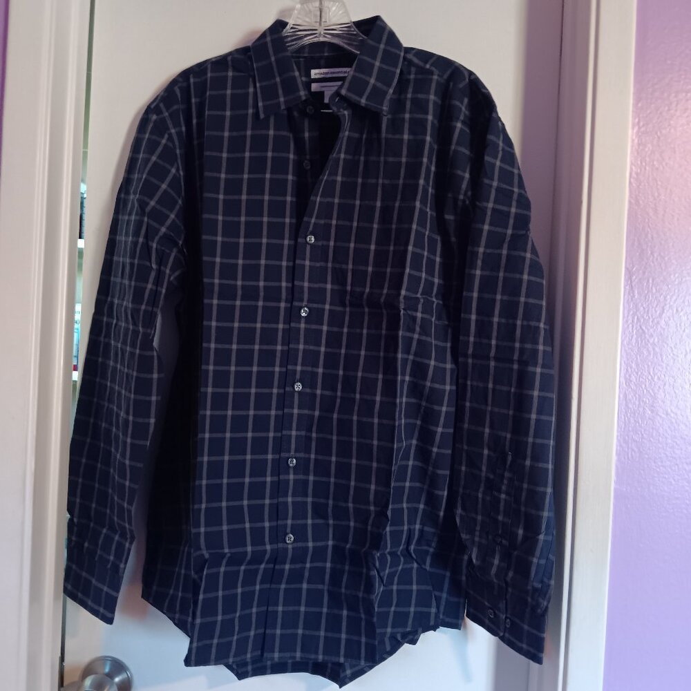 Amazon Essentials Long Sleeve Regular Fit Casual Poplin Shirt Medium NWT